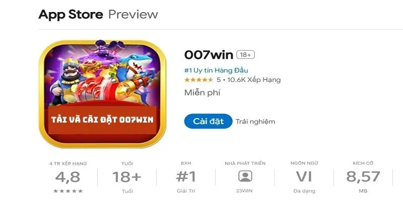 Tải 007win IOS: Quy Trình Với 3 Bước Nhanh, Đơn Giản